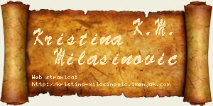 Kristina Milašinović vizit kartica